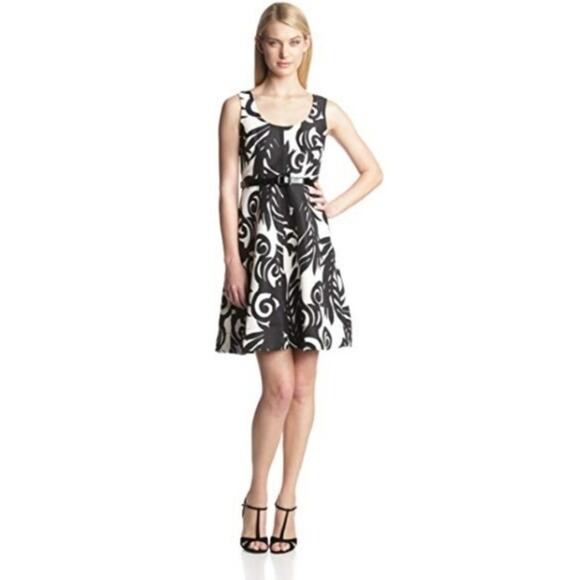 Plenty By Tracy Reese fit and flare leaf Mona Dress size 8 - Picture 1 of 6